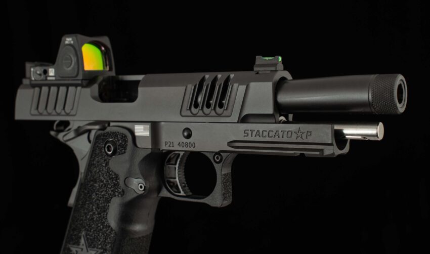 Staccato 2011 P 9mm-TRIJICON RMR, 5” THREADED BRL, 4 MAGS