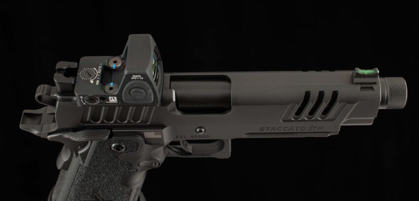 Staccato 2011 P 9mm-TRIJICON RMR, 5” THREADED BRL, 4 MAGS