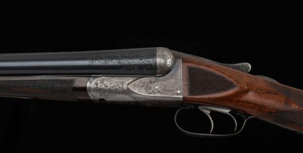 Fox DE 12 gauge - FACTORY CASE COLOR, EXQUISITE FLAME WALNUT, CERTIFIED