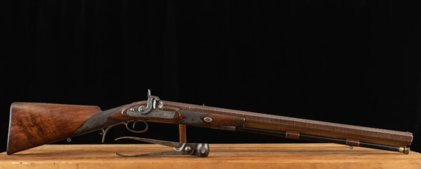 Brown & Rodda 8 Bore Percussion Rifle -1846, DAMASCUS, SILVER ACCENTS, RARE