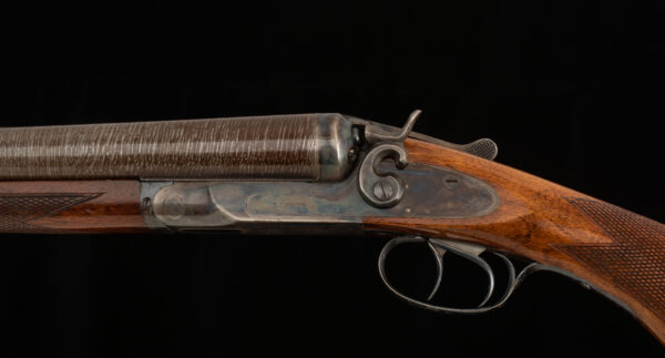 L.C. Smith F Grade Hammer Gun 10ga - DAMASCUS BARRELS, VIBRANT CASE COLOR