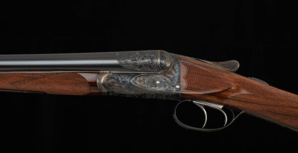 A.H. Fox Custom XE Upgrade 16ga – JIM DeMUNCK ENGRAVED, M/F, CASED