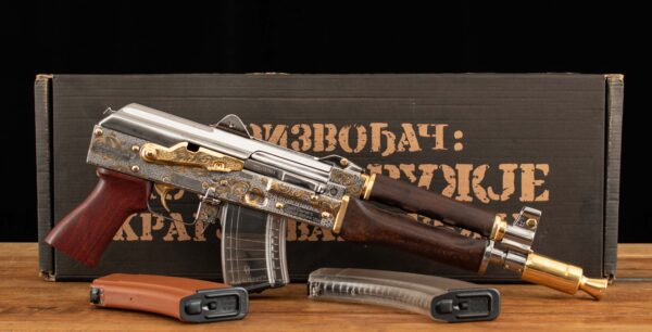 Zastava ZPAP92 7.62x39mm - 2022, ENGRAVED, GOLD PLATED, 3 MAGS, BOX