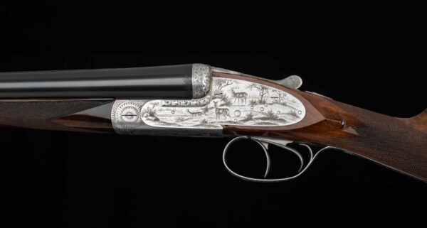 Francotte SLE 12 ga – GAME SCENE ENGRAVING, COIN FINISH