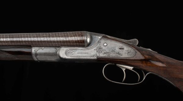 Lefever FE 16 gauge – 1902, F/F, BEAUTIFUL DAMASCUS, VFI CUSTOM LEATHER PAD