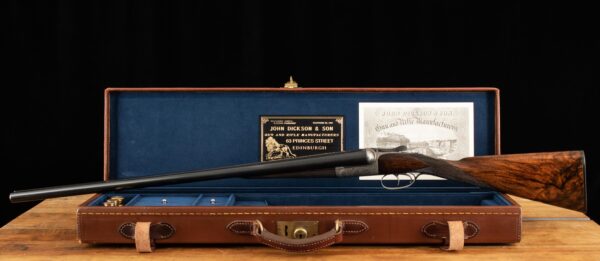 John Dickson & Son Round Action, 12GA - 1900, CASED, FACTORY LETTER