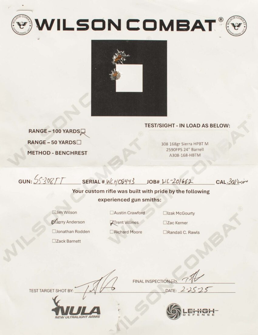 Wilson Combat Super Sniper, .308WIN - SUB-MOA, 10RD, 20”