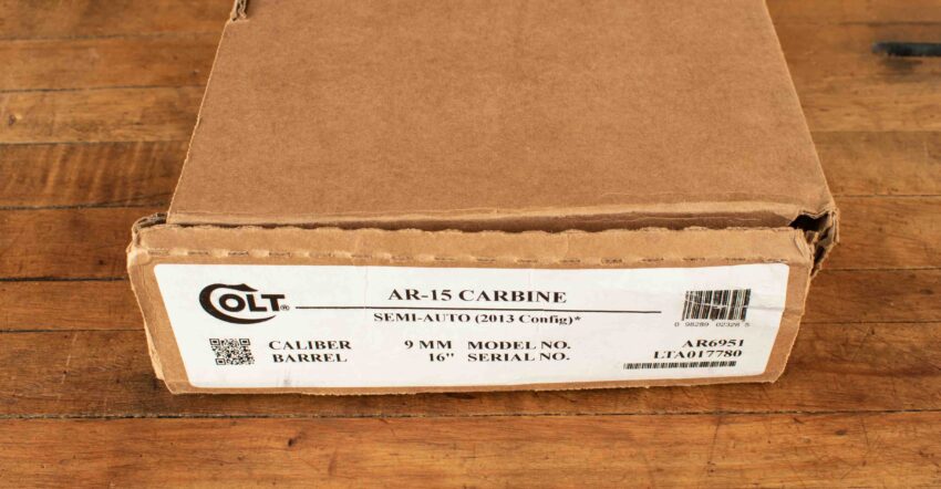 Colt AR 15 9mm – SIG ROMEO 5, TWO MAGS, BOX, A HANDY CARBINE
