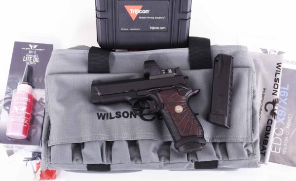 Wilson Combat 9mm – EDC X9, VFI SIGNATURE, BLACK CHERRY GRIPS, TRIJICON SRO